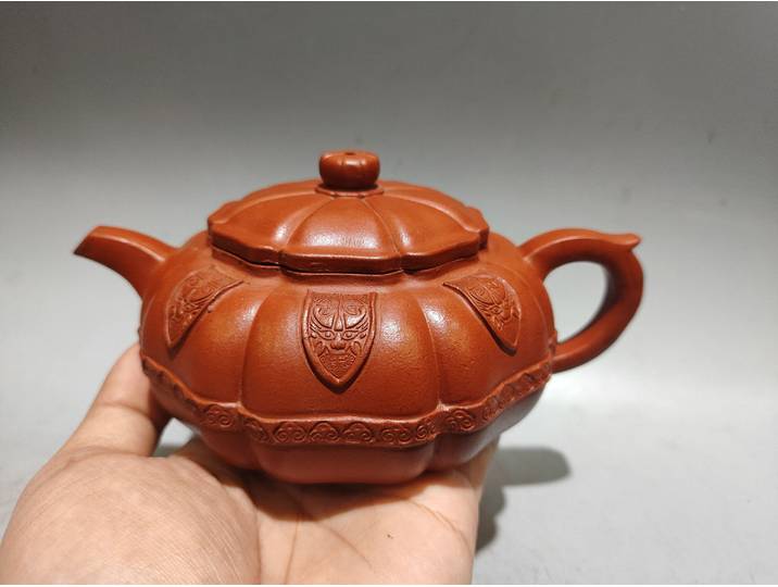 Théière violette Yixing théière en argile violette motif tête de Lion théière Heling à huit côtés théière à huit faces bouilloire théière