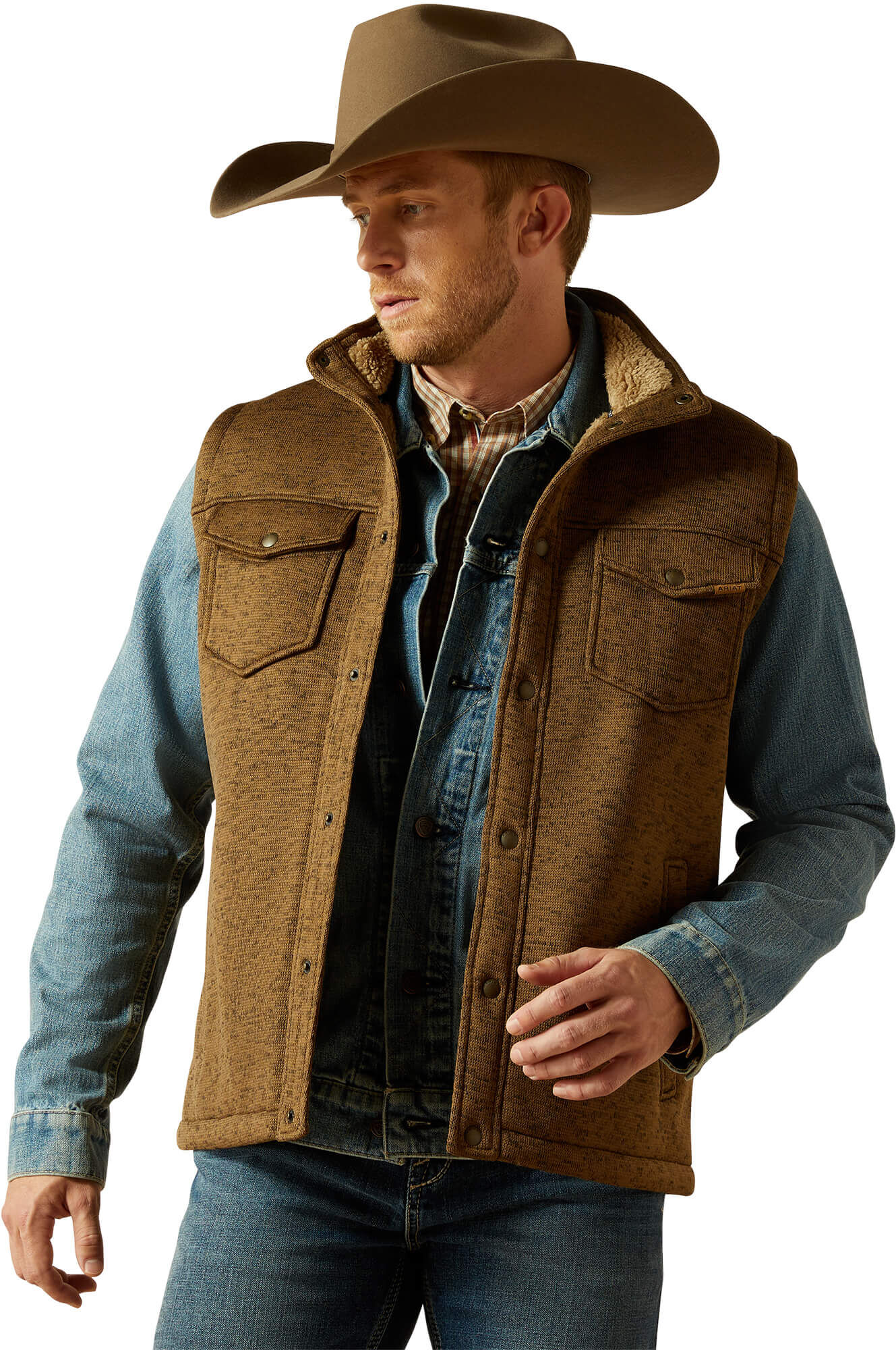 Men's Caldwell Sherpa Vest in Cub, Size: Large by Ariat