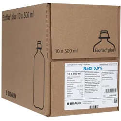 Isotone Kochsalz-lösung 0,9% Braun Ecofl 10X500 ml