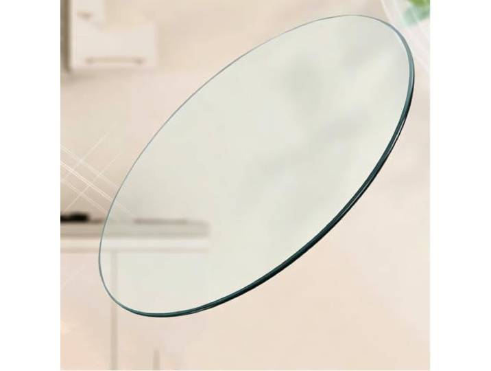 Dicke Glasoberfläche,Teefarbenes Gehärtetes Glass,Runde Glastischplatte Mehrzweck, Dicke Bleistiftpolierkante, For Esszimmertische/Küchentische/Cafétische(7OCM (28IN))