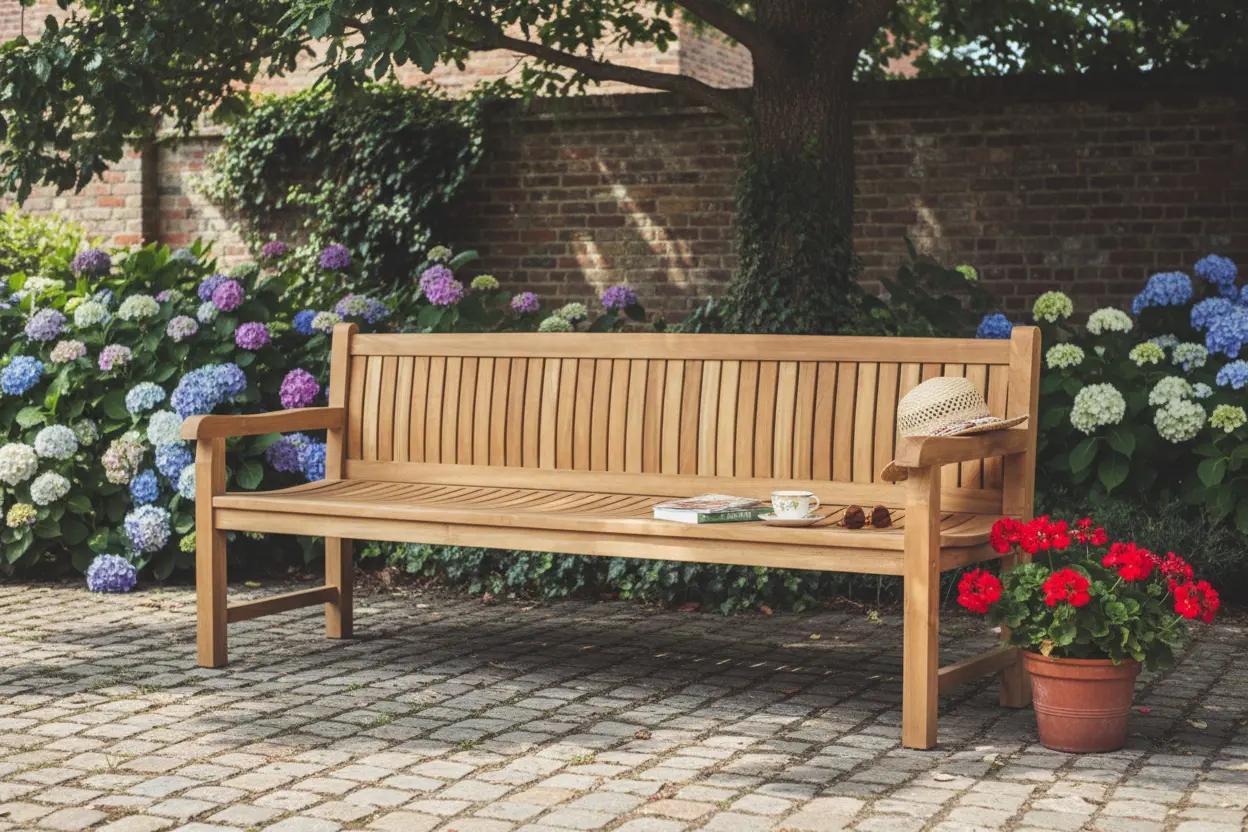 Teakea Balmoral Parkbank, massives Teakholz, 200 cm Länge, für 4 bis 5 Personen