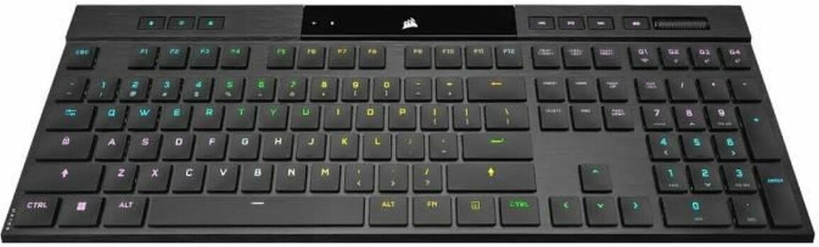 Corsair N-key rollover, Verkabelt & Kabellos, USB + RF Wireless + Bluetooth, Mechanischer Switch, AZERTY, RGB-LED, Schwarz