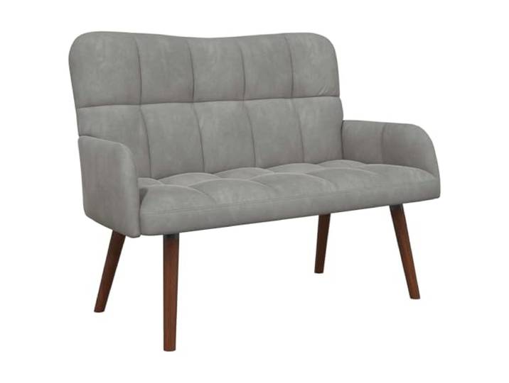 IBUQDDV 2-Sitzer Sofa Hellgrau 115 x 61 x 87 cm Samt Samt-Oberfläche, veredelte Rückseite, modernes Design, einfache Montage, pflegeleicht, Wohnzimmer, Schlafzimmer