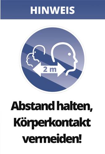 Cimco 182830 Warnaufsteller Abstand halten, Körperkontakt vermeiden! (B x H) 297mm x 420mm 1St.