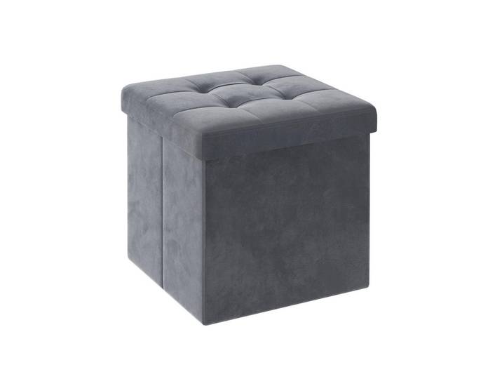 Hansiro Sitzbank Gaborone, Grau, 38x38x38 cm, Wohnzimmer, Sessel, Hocker & Hockerbänke, Sitzhocker