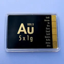 Goldtafel 5 x 1g "Au International" (Motivbox)