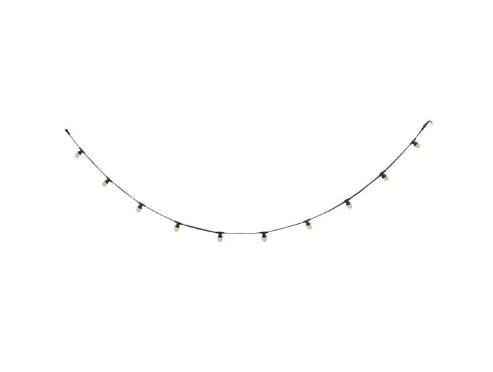 Guirlande lumineuse noire connectable avec prise, 6m, 10 ampoules
