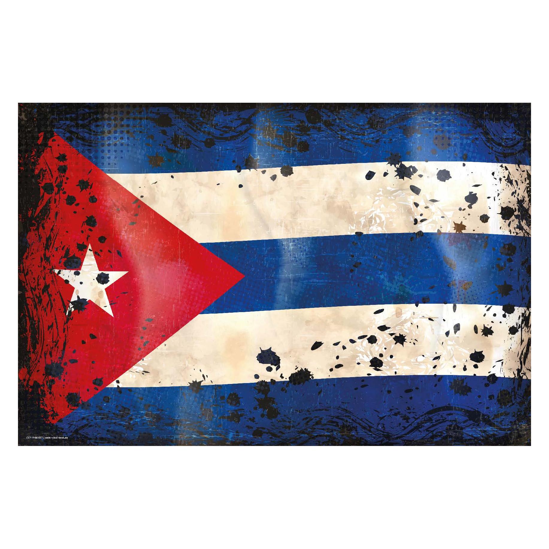 CoverYourDesk Schreibtischunterlage Flagge Kuba retro (21557388)