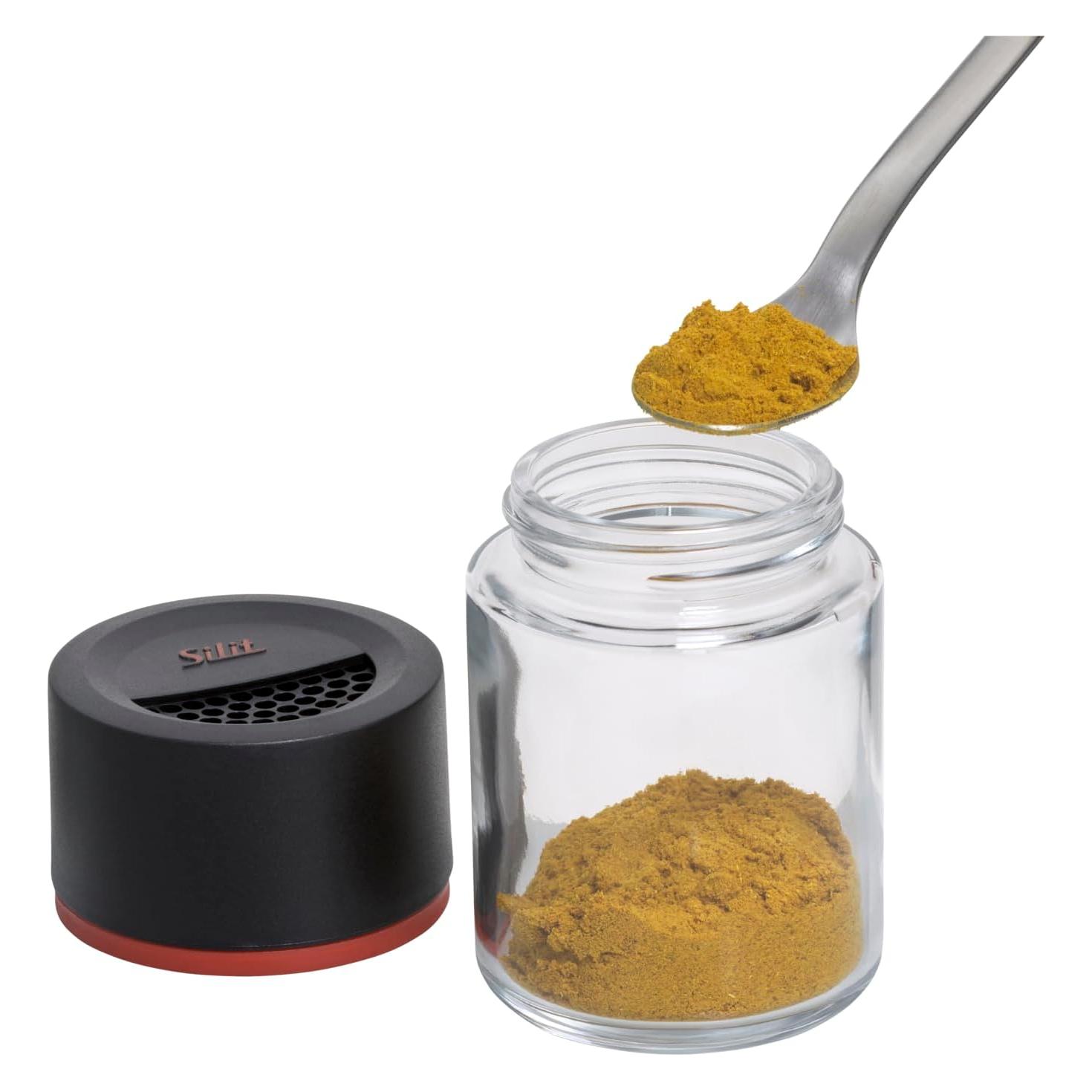 Silit Gewürzstreuer Set 3tlg Gewürzdose Gewürzstreuer Gewürzglas 100ml Glas Storio (Kräuter) (21.4129.3262)