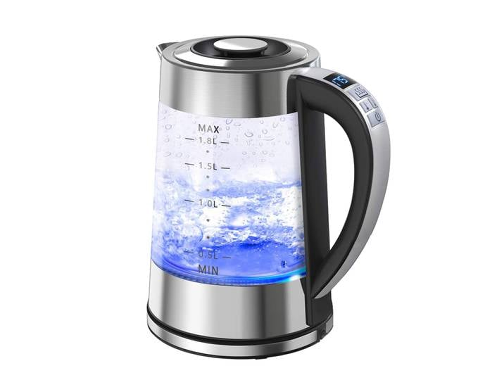 Bouilloire électrique thermostatique intelligente en verre, capacité de 1,8 l, Thermostat automatique adapté à la maison, au bureau et à l'hôtel
