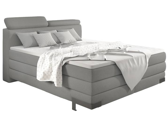 Boxspringbett KANO taupe 140x200cm halbfest