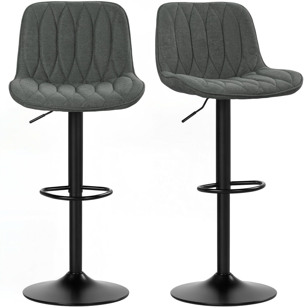 17 Stories HOMCOM Bar Stools Set of 2, Modern Armless Bar Chairs Charcoal Grey 50cm W X 50cm D