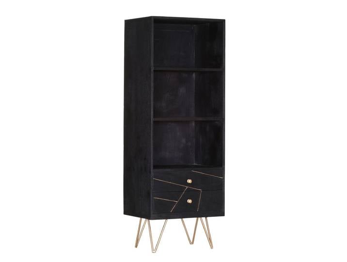 INTERhome Regal SCAN schwarz/ goldfarbig