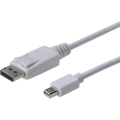 Digitus Mini-DisplayPort / DisplayPort Adapterkabel Mini DisplayPort Stecker, DisplayPort Stecker 3.00 m Weiß AK-340102-030-W DisplayPort-Kabel