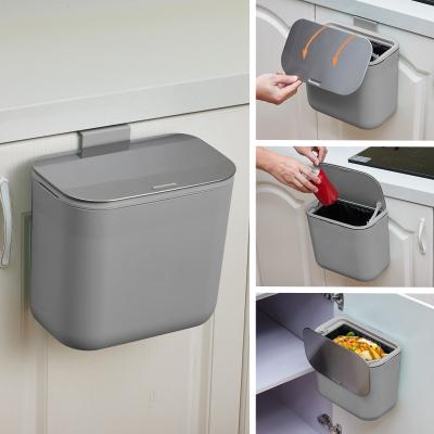 Garvee Odor-Free Hanging Trash Can, Stainless Steel Lid, Indoor Compost Bin, for Kitchen/Cabinet/Under Basin/RV/Bathroom/Office