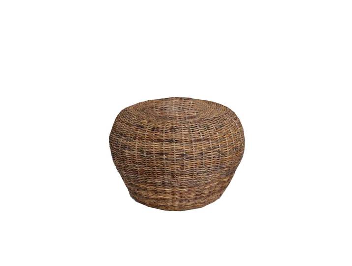 MiaMöbel Rattan Couchtisch 'Haruna' rund Bananenblatt-Geflecht Modern