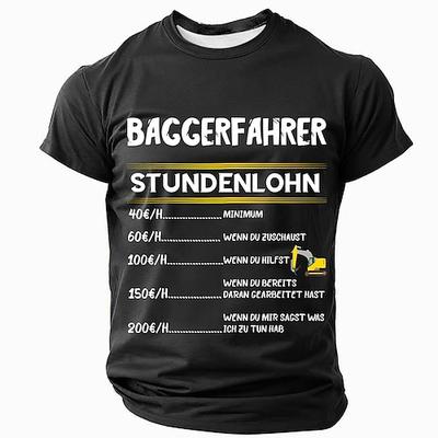 Herren Lustiges Baggerfahrer Stundenlohn Grafik T-Shirt Bauarbeiten Humor Geschenk