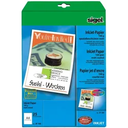 Sigel Inkjetpapier (160 g/m2, A4, 25 Stk.), Fotopapier, Weiss