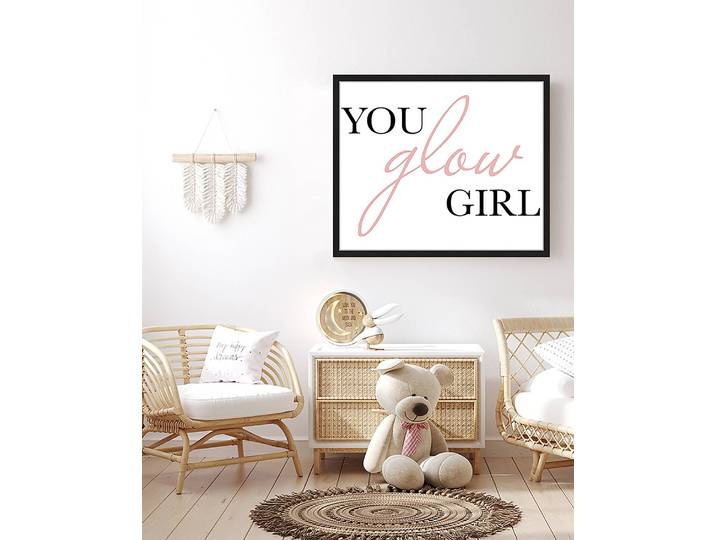 Tableau déco You Glow Girl 53 x 63cm Multicolore