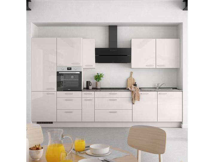 Küchenzeile High-Line Flash Kombi D 360cm Ausrichtung links Grau/Hellgrau AEG