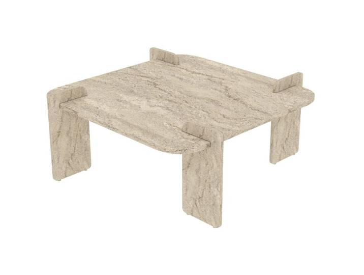 Salontisch Georis Travertin 100 Prozent Melaminbeschichtete Kiefer B 90 T 90 cm - Material: 100% Melaminbeschichtete Kiefer