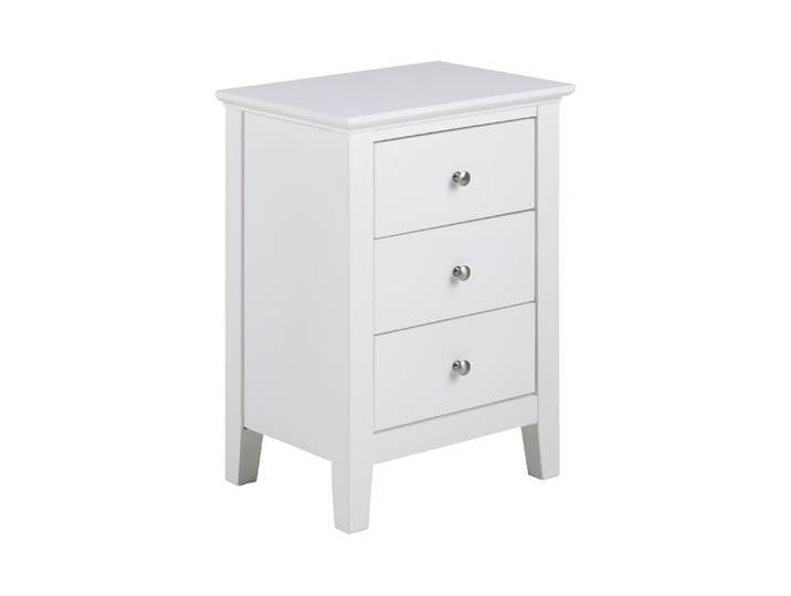 Nachttisch AC DESIGN Linnea 45 cm x 62.8 cm, Weiss glanz , weiss (weiß glanz), B:45cm T:34cm, Tische, Nachttisch