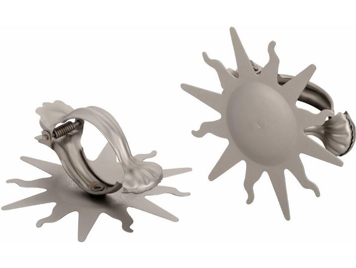 Dekoklammer für Raffhalter GOOD LIFE Sonne Gr. 1, silberfarben, B:8cm H:8cm, Metall, Raffhalter, Dekoklammer für Raffhalter, für Stoffe und Vorhänge