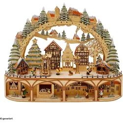 HTI-Living, Weihnachtsbeleuchtung, LED Schwibbogen Weihnachtsmarkt