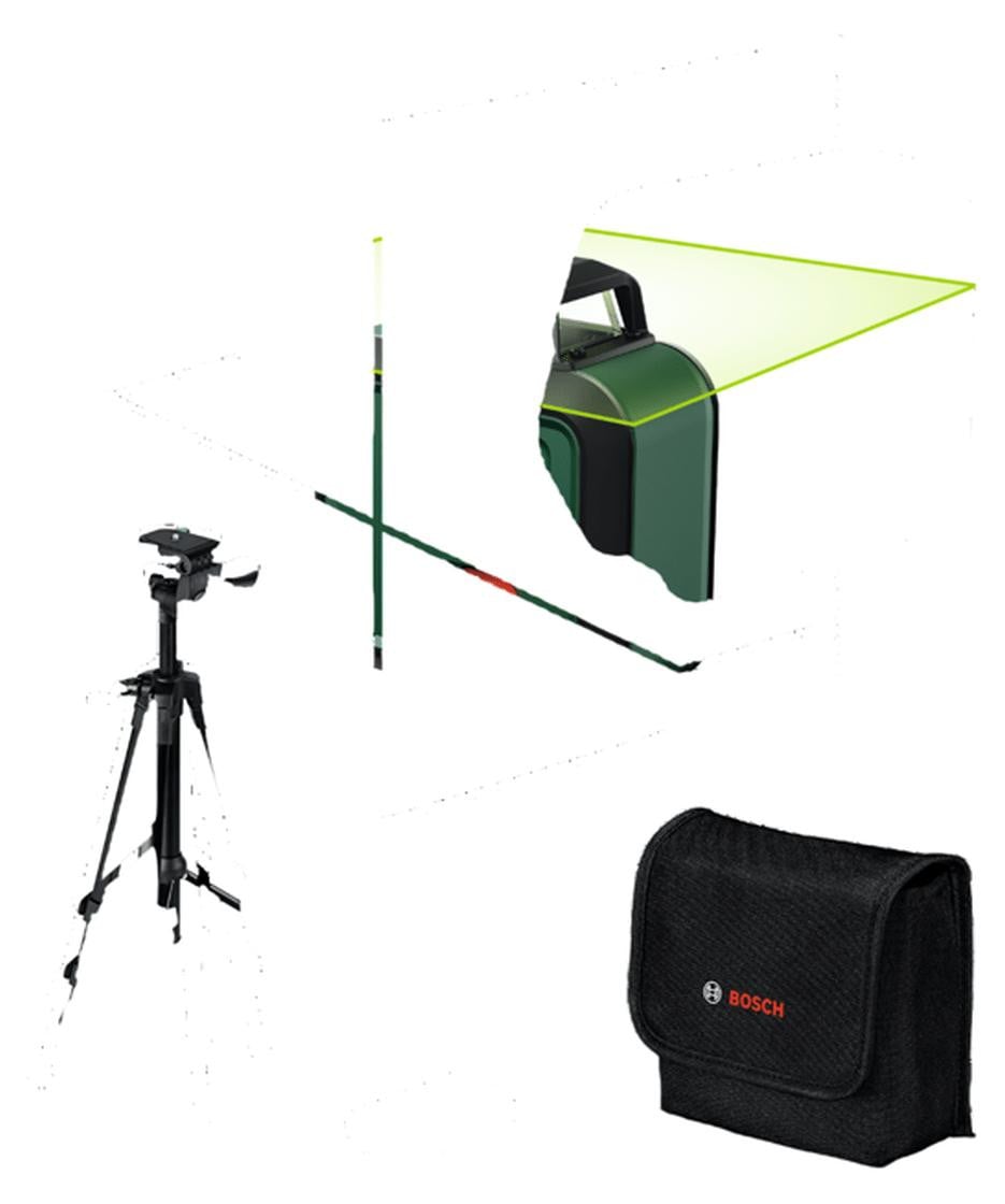 Bosch PLL 360-1 G line laser met TT120 statief en beschermhoes