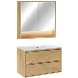 BADMÖBEL 81cm Edmé 2er-Set Holz