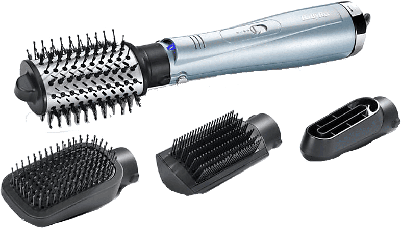 REACONDICIONADO Seminuevo Muy bueno Moldeador - Babyliss Airstyler Hydro Fusion Smooth & Shape, 2 niveles temperatura, 4 accesorios, Azul