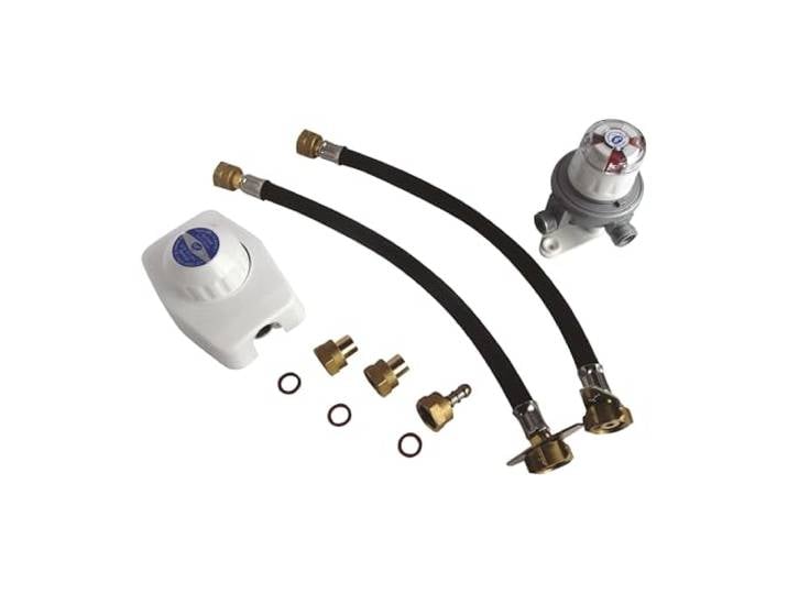 SOMATHERM FOR YOU, Druckminderer 1,3 kg/h mit Umsteller und Lyres für 2 Butanflaschen, Komplettset für die sichere und effiziente Versorgung Ihrer Geräte