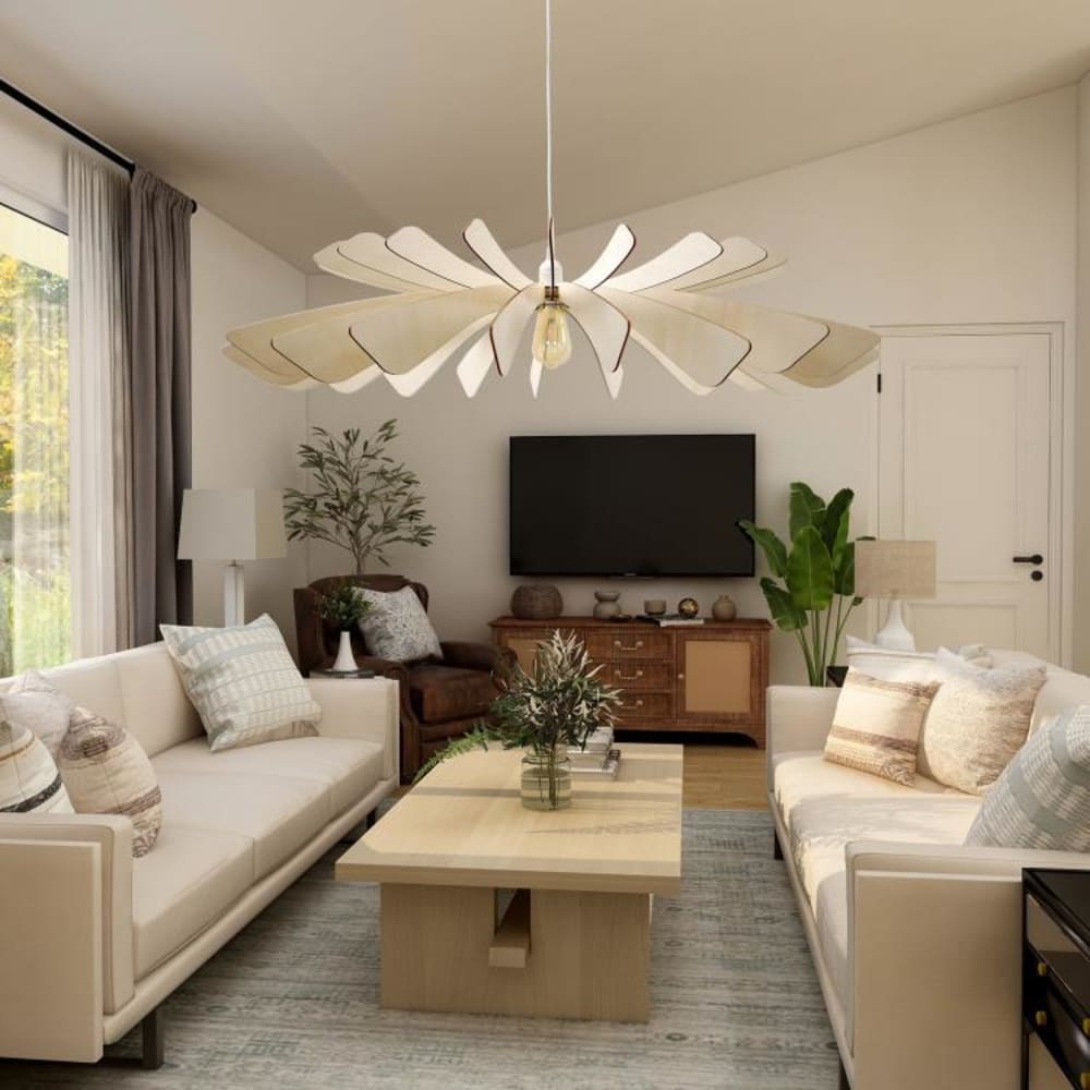 Atelier Loupiote Suspension bois fsc diamètre 80cm bois Marron 0x16x80cm