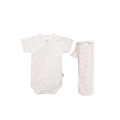 Erstausstattungspaket LILIPUT "Regenbogen", Mädchen, Gr. 50/56, beige, 100% Baumwolle, KOB Set-Artikel Erstausstattungspaket, bestehend aus einer Decke und einem Wickelbody