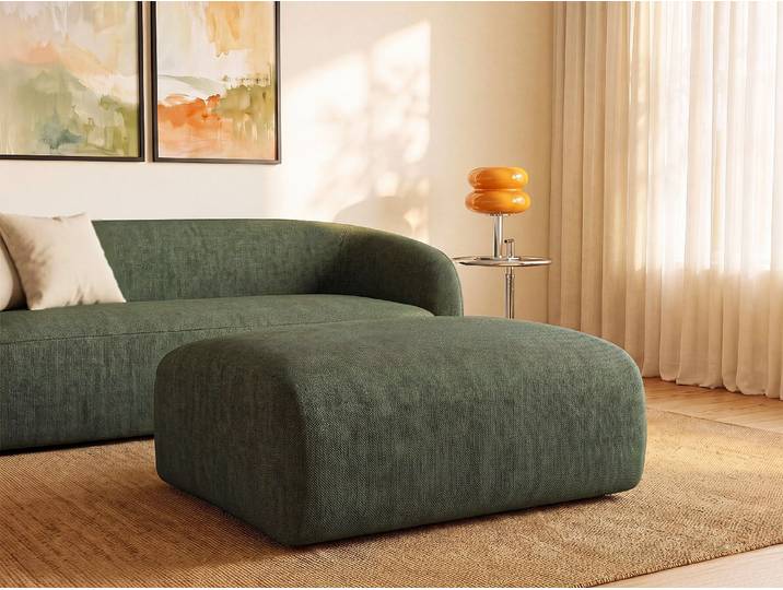 Sitzhocker aus Stoff in Grün von Maison Céphy POGNI