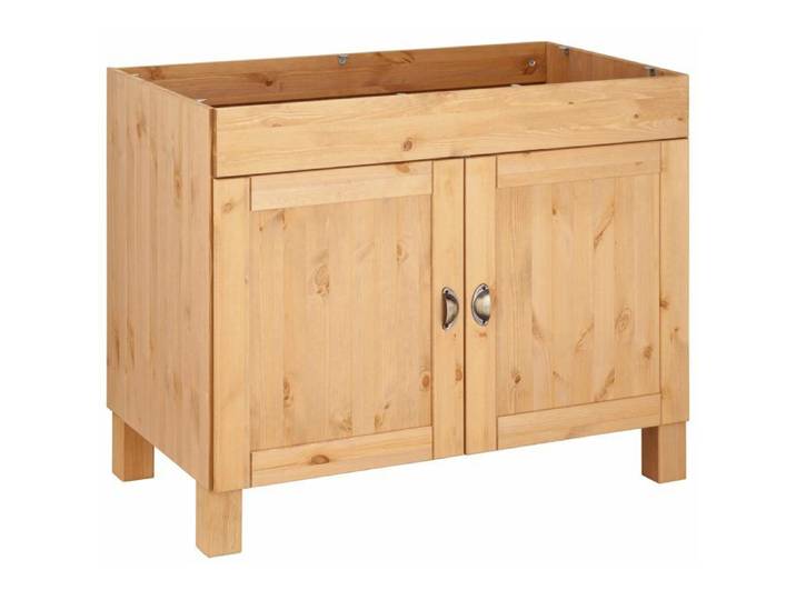 Oslo-meuble Sous-vasque 100 Cm Avec 2 Portes En Pin Teinté/ciré