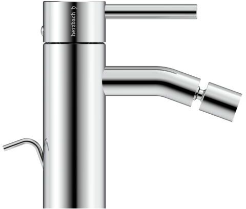 Herzbach DEEP Bidet-Einlochbatterie 18.023360.1.01 mit Zug-Ablaufgarnitur Chrom