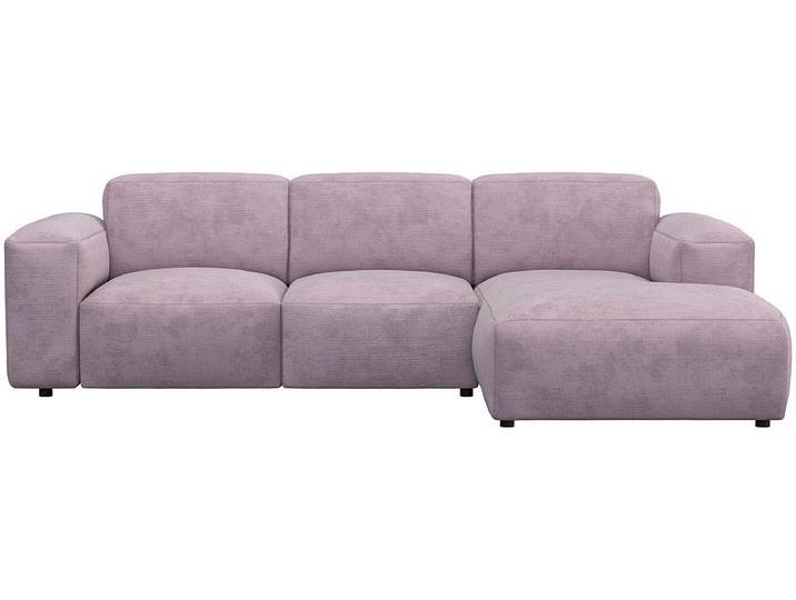Ecksofa, Strukturstoff, Soft Lavender, 251×171 cm, Chaiselongue Rechts, Modern, FLEXLUX