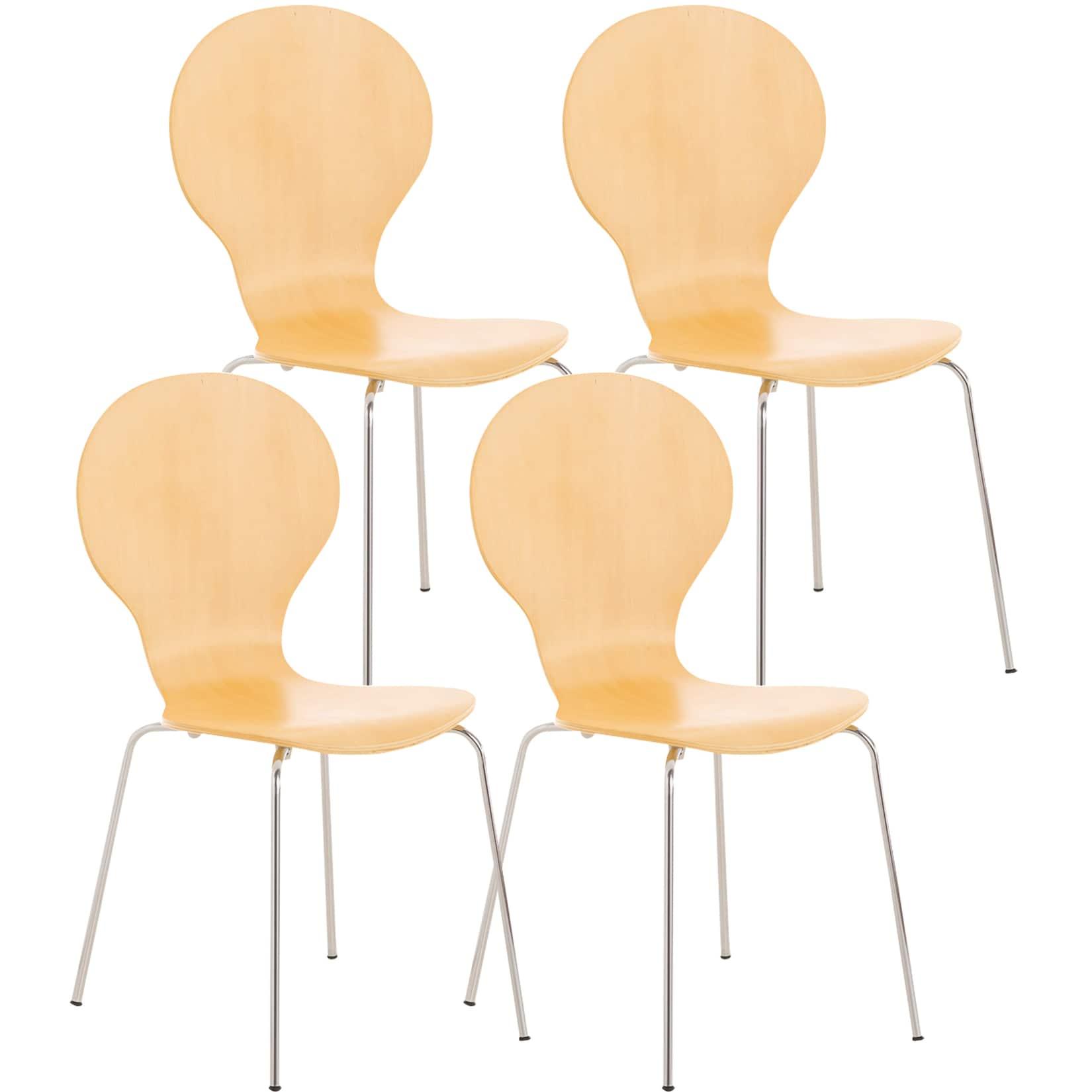 CLP 4er Set Besucherstuhl Diego Farbe: natur