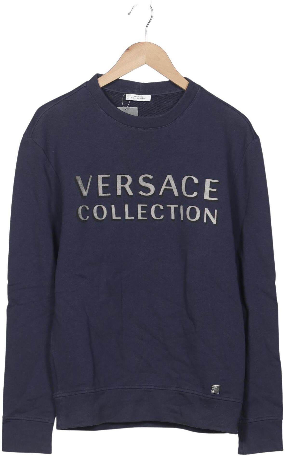 Versace Collection Herren Sweater, Marineblau, Gr. S, Baumwolle - Second Hand