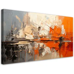 LEINWANDBILD Geometrische Abstraktion Orange 120x60cm