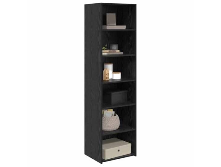 KTHLBRH Schrank Eiche Schwarz 50 x 41 x 185 cm Holz mehrschichtig Modernes Design, großer Stauraum, vielseitig für Wohnzimmer, einfache Montage
