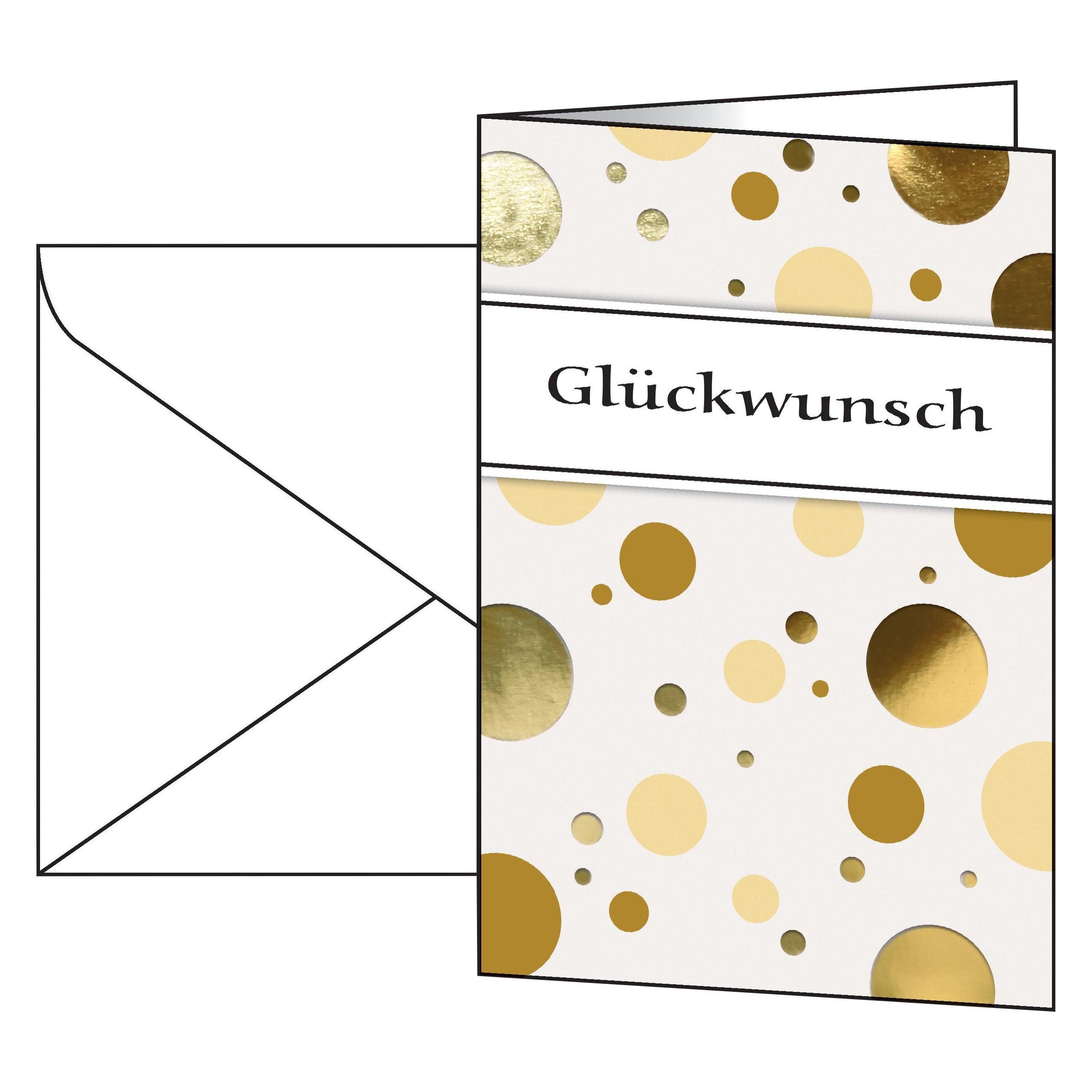 Sigel 10 Glückwunschkarten Golden Bubble DIN A6 (10 Stk.) (DS106)