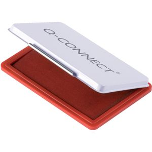 Q-Connect Stempelkissen KF16316, für Büro, rot, 9 x 5,5 cm, Metallgehäuse