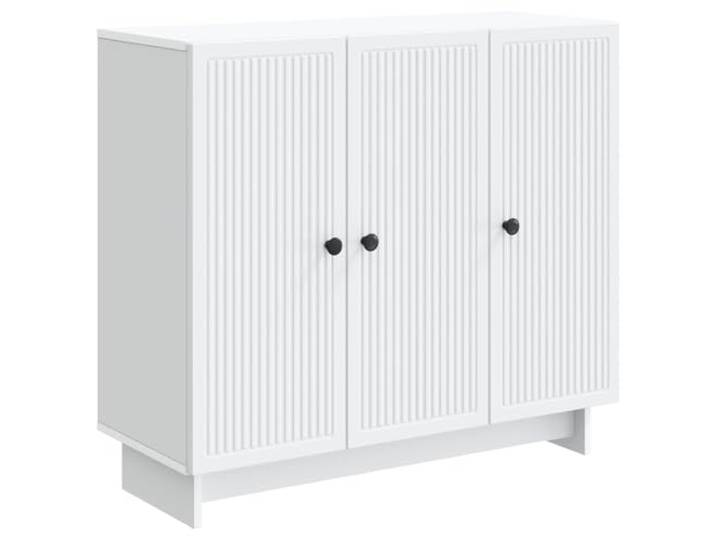 KKgypkn Sideboard Weiß 89 x 34,5 x 80 cm Holzwerkstoff Vintage-Stil, Metallgriffe, verstellbare Regale, 90-Grad-Schwingtüren, pflegeleicht