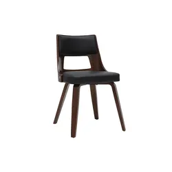 Vintagestuhl Schwarz und Dunkles Holz GARBO