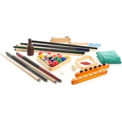 Wiltec Billard Zubehör Set Komplettset Queue Dreieck Pool Kugel Snooker Kreide