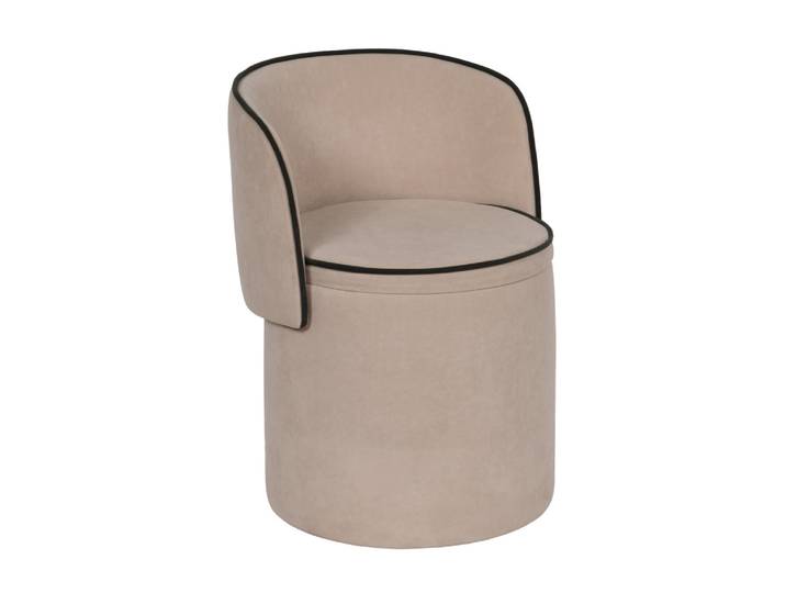 Amadeus - Pouf Fauteuil Eclipse Beige Avec Passepoil Kaki