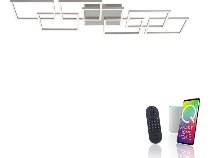 LED Deckenleuchte Q-INIGO , weiß (stahlfarben), 7, 1 Stk., NEUHAUS Q SMART HOME LIGHTS, Leuchten, LED Deckenleuchte