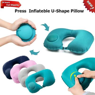Uplift Treasures Inflatable U Shaped Travel Neck Pillow Portable Comfort Cushion grey